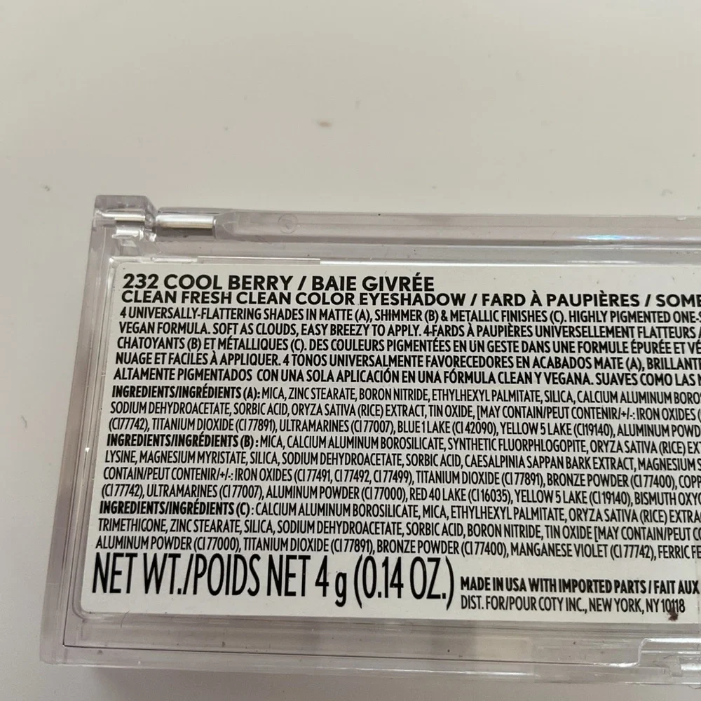 CoverGIRL Clean Fresh Clean Color Eyeshadow Quad Palette in 232 Cool Berry NWT